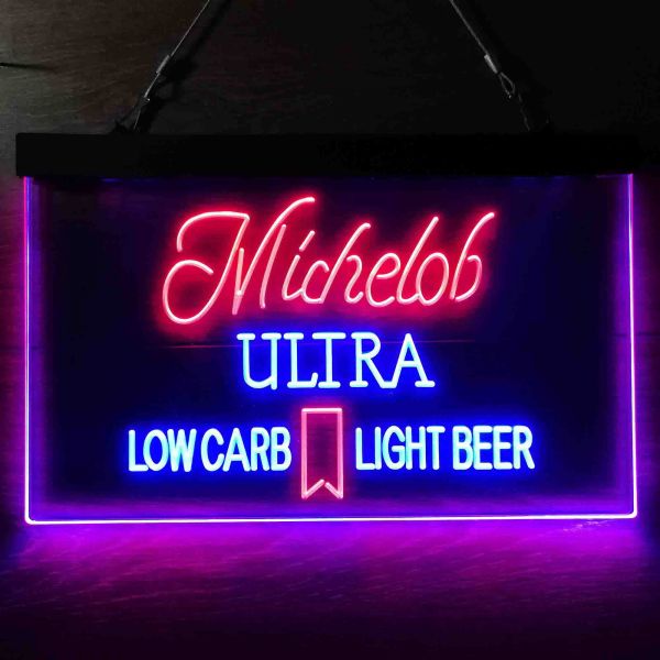 Michelob Ultra Low Carb Light Beer Dual LED Neon Light Sign